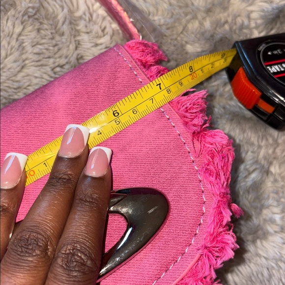 Y2K Pink Fringed Women's Bag 🩷 NWOT - Picture 5 of 5